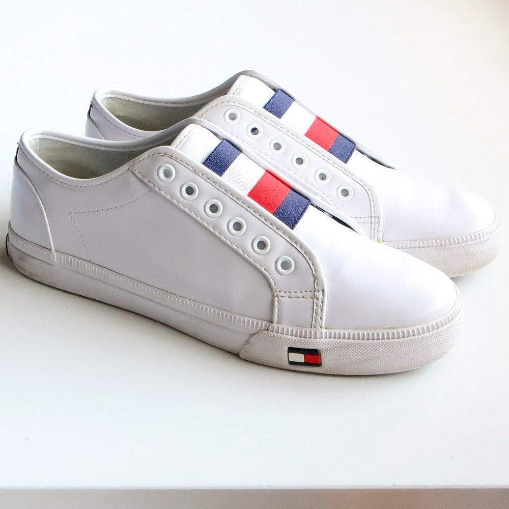 Tommy Hilfiger Anni White Red Blue Slip-on Sneakers Size 7 - Picture 12 of 16